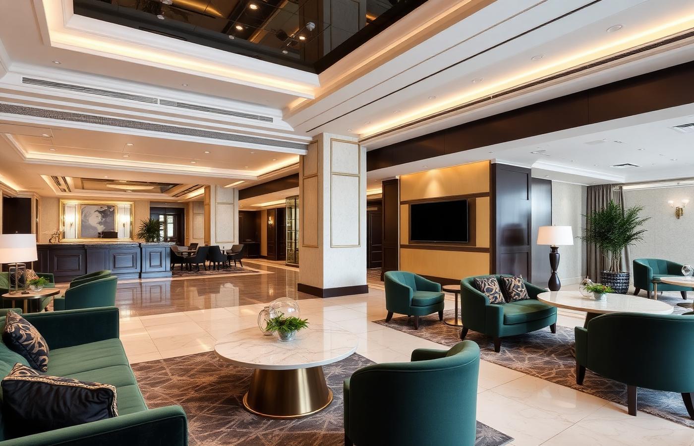 Elegant hospitality interior with complete furnishing solutions